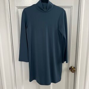 Club Monaco Blue Turtleneck Long Sleeve Shift Dress (XS)